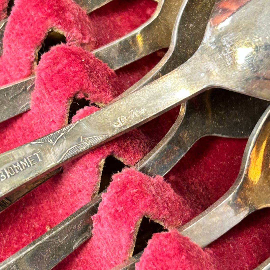 Ложки чайные Мстерский ЮЗ. Мнц с серебрением. Винтаж, СССР. Цена за 6шт. Картинка 9